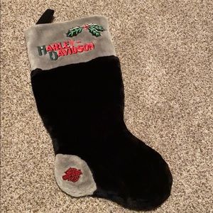 Harley Davidson Black Plush Velvet Stocking